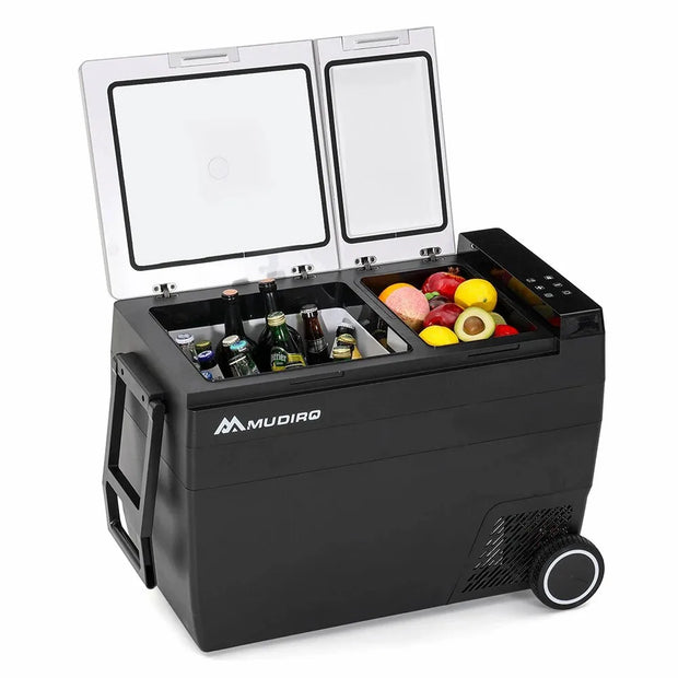 MUDIRO MR-Z55 Car Refrigerator 55L Portable Fridge Freezer Dual Zone-Compressor Electric Cooler for Overlanding, RV, Truck