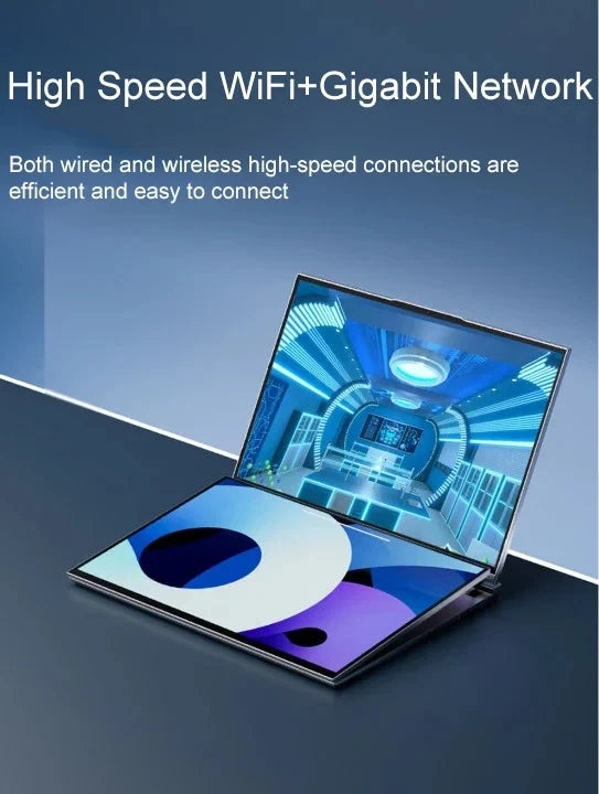 16+16 inch Dual Screen Laptop Intel i7-1360P Windows 11 2*DDR4 MAX 64GB M.2 2280 2TB SSD WIFI  Double Screen Laptop Computer