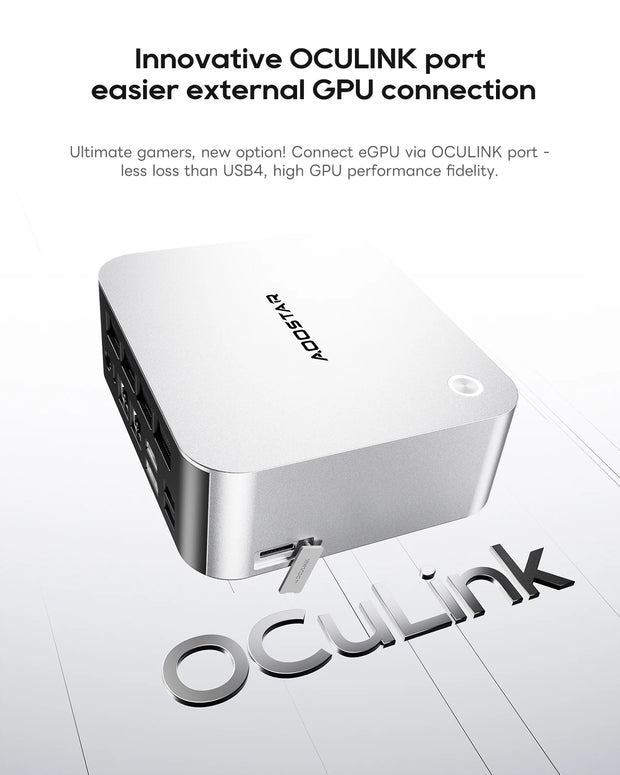 AOOSTAR MACO Mini PC AMD Ryzen 7 H255 Mini PC Windows 11 WiFi 6 USB4 Gaming PC DDR5 5600MHz Support 4 Display 4K/8K Computer