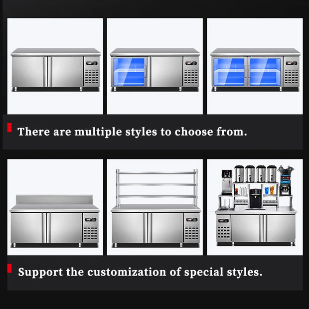 Stainless Steel Refrigerator Commercial Refrigerator Under Counter Fridge Food Freezer