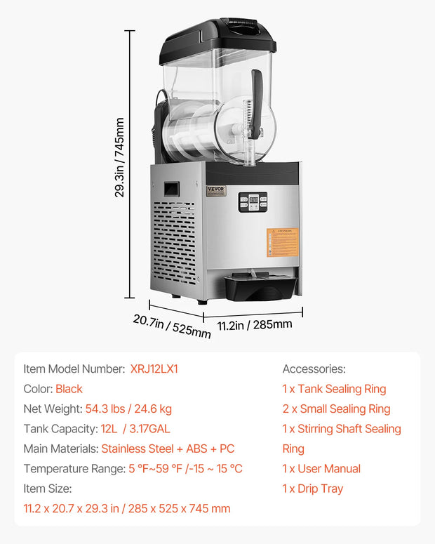 SucceBuy 3-36L Commercial Slushy Machine 1-3 Tanks Stainless Steel Margarita Smoothie Frozen Drink Maker for Home Restaurants