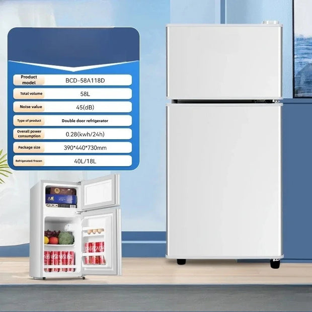 Household Mini Refrigerator for Rental Dormitory First-class Energy-saving Refrigerator Office Refrigerator with Deep Freezer