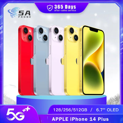 Original Apple iPhone 14 Plus 5G Mobile Phone Face ID NFC 6.7" 6GB RAM 128GB/256GB ROM Dual 12MP A15 IOS Hexa-Core Smartphone