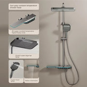 Luxury Stainless Steels Bathroom Shower Set Smart LED Digital Display Thermostatic Shower System Set Bathtub Rain Showers Faucet