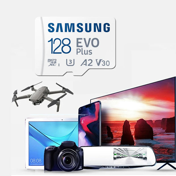 Samsung MicroSD 512GB 256GB 128GB 64GB Memory Card EVO Plus U3 V30 A2 Read Speed up to 130MB/s gaming console tablet memory card