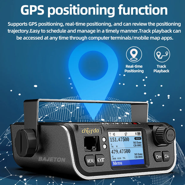 Chierda M520D Dual Band DMR Digital Mobile Radio 25W GPS Dual Mode Analog Dual Time Slot Bluetooth 3000CH VHF UHF Walkie Talkie
