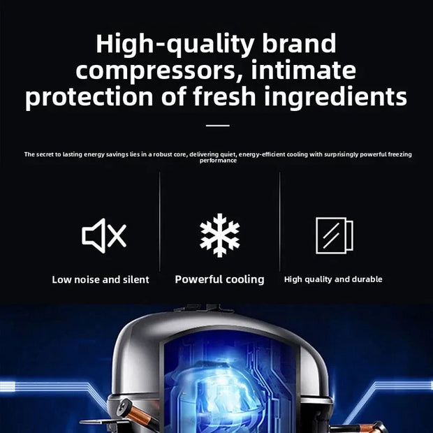 Household Mini Refrigerator for Rental Dormitory First-class Energy-saving Refrigerator Office Refrigerator with Deep Freezer