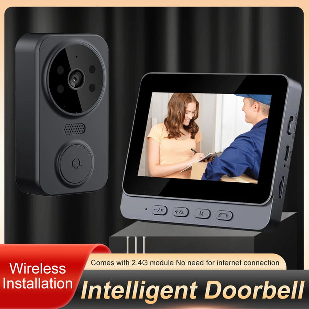Digital Door Viewer 2.4G WiFi Automatic Sensing Home Digital Viewer IR Night Vision Smart Video Doorbell Camera Two-Way Intercom