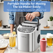 LOEFME Portable Mini Fully Automatic Bullet Shaped Ice Maker 12kg/24h 6 Minutes/9pcs Ice Cubes W/ Scoop Professional Ice Machine
