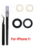 1 Set Back Camera Lens Glass For iPhone Xs 11 12 13 mini 14 15 Plus Pro Max Rear Camera Repairing Parts With 3m Glue & Tools
