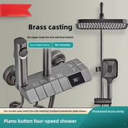 Full Copper Shower Shower Set Household Bathroom Piano Button Pressurized Nozzle Shower Set Bathroom Set  Douche