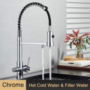 Pull Down Filter Kitchen Faucet 3 Ways Drinking Pure Water Faucets Brass 360° Flexible Purification Water Mixer Tap