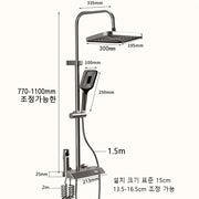 Bathroom Shower Set with LED Display Piano Keys Bath Shower Rain Shower Complete Bathroom Accessories