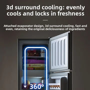 Household Mini Refrigerator for Rental Dormitory First-class Energy-saving Refrigerator Office Refrigerator with Deep Freezer