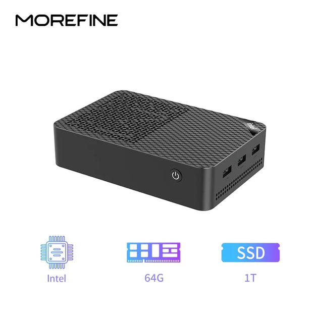 MOREFINE M10S Mini pc N150 (up to 3.6GHz)12GB DDR5 RAM 16TB M.2 SSD Dual 2.5G LAN Business Mini Desktop Computer 4K WiFi6 BT5.2