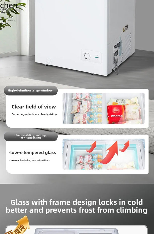 HXL Freezer Large Capacity Frozen Display Refrigerated Fresh-keeping Glass Horizontal Ice Cream Cabinet