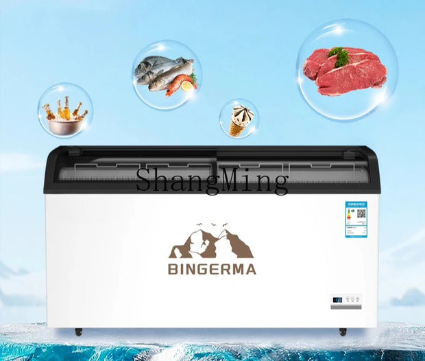 ZYY commercial refrigerator display cabinet curved surface refrigerated fresh-keeping cabinet transparent glass cake freezer