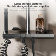 Space Aluminum Shower Set Gray Shower System Set Digital Display Piano Button With Ambient Light Bathroom Faucets Shower Head