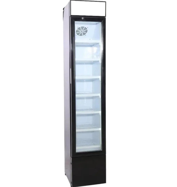 Slim Refrigerator 315L  air Cooling Glass Door Freezer Upright Double Temperature Fridge Free Print logo Defrost Defog Freezer