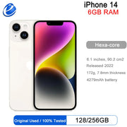 Original Apple iPhone 14 128GB 256GB ROM 6GB RAM 1 SIM+1 eSIM 6.1" Genuine Super Retina OLED Face ID NFC A15 5G