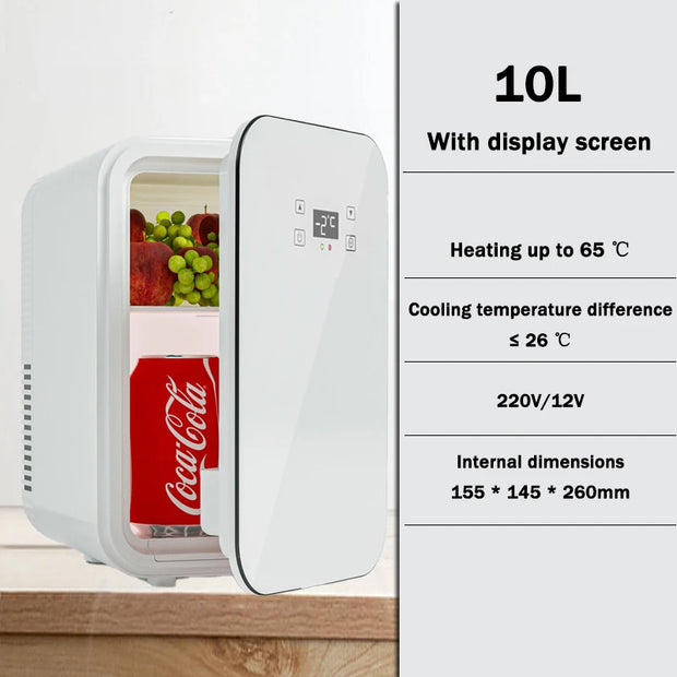 12V Car refrigerator Small Household Refrigeration Cabinet Car Home Dual-use Freezer Cosmetics refrigeration Box Mini Fridge 10L