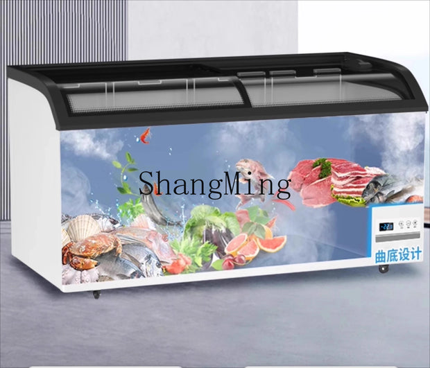 ZYY commercial refrigerator display cabinet curved surface refrigerated fresh-keeping cabinet transparent glass cake freezer