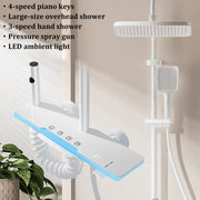 Space Aluminum Household Gun Gray Digital Display Shower Set Hotel Bathroom Shower Atmosphere Light Shower Full Set