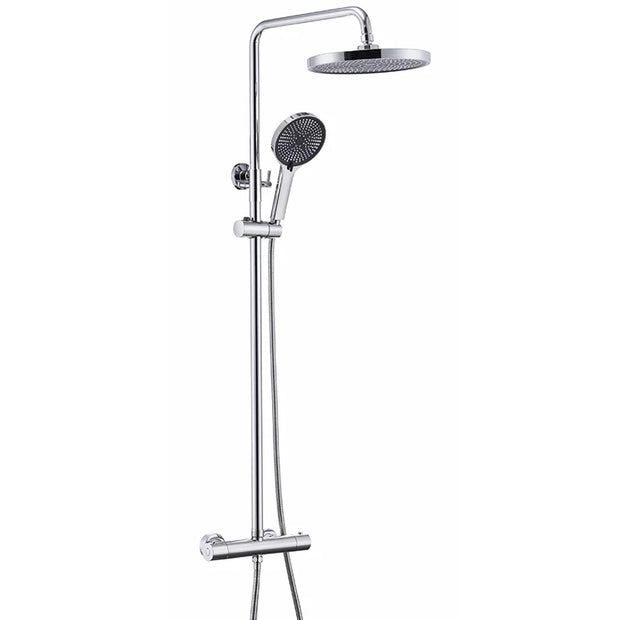 VGX Thermostatic Shower System Intelligent Brass Bathroom Shower Set 2 Function Shower System Round Shower Head Handheld Sprayer