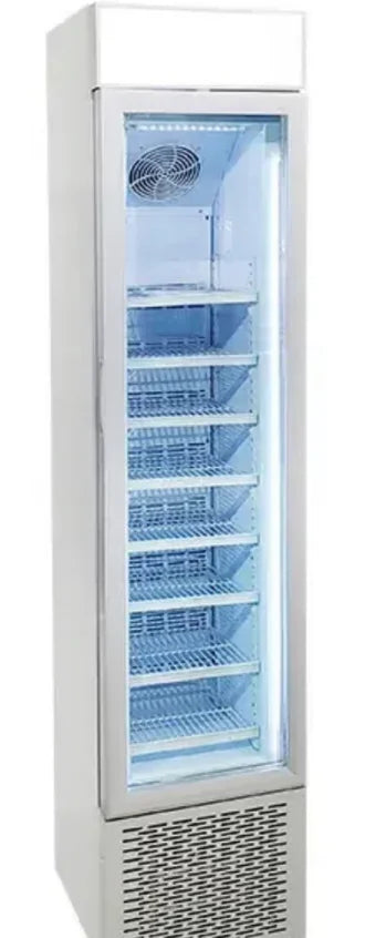 Slim Refrigerator 315L  air Cooling Glass Door Freezer Upright Double Temperature Fridge Free Print logo Defrost Defog Freezer