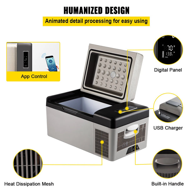 Sihao Car Mini Refrigerator Mini Fridge 15-55L Freezer Portable Compressor Cooler 12/24V DC 110-240V Ice Box for Camping