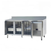 New Restaurant Kitchen Freezer Air Cooling Workbench 2 Door Under Counter Fridge Stainless Steel Worktop Freezer