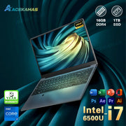 ACEKAMAS 15.6" Computer Laptop Intel Core i7 6500U Windows 11 Pro Gamer Laptops Office Study 16GB DDR4 1TB SSD 1080P Notebook PC