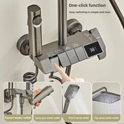 Full Copper Shower Shower Set Household Bathroom Piano Button Pressurized Nozzle Shower Set Bathroom Set  Douche