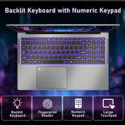 ACEKAMAS 17.3 inch Laptop Computer Intel N5095 Windows 11 Pro Fingerprint Office Laptops 16GB DDR4 1TB SSD Portable Notebook PC