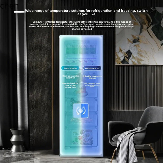 HXL Vertical Freezer Air-cooled Frost-free Single Door Freezer Refrigerated Refrigerator
