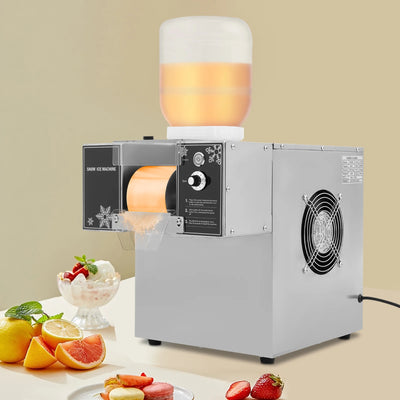 60kg/Day Electric Snowflake Ice Maker with 8 Different Roller Speeds, Commercial Snow Ice Shaver Machine