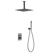 Digital Gunmetal gray white black Rain Shower Head Bathroom Brass Bath wall mounted Shower Set Wall Mounted faucet shower set