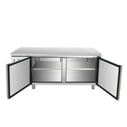 8-Door Stainless Steel Workbench Refrigeration Equipment LED Light Freezer Under Counter Fridge For Display Cooler