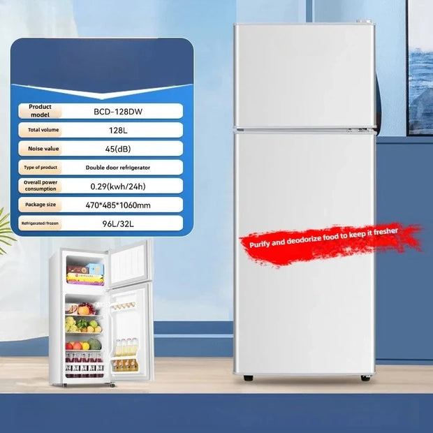 Household Mini Refrigerator for Rental Dormitory First-class Energy-saving Refrigerator Office Refrigerator with Deep Freezer