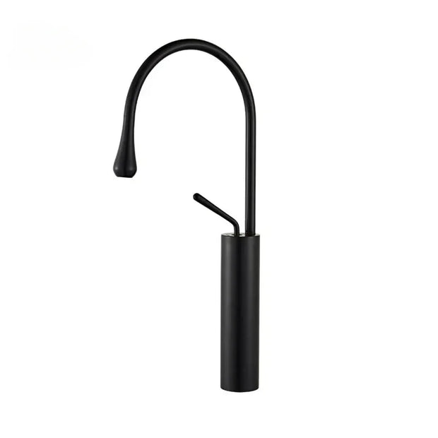 Luxurious Creative Bathroom Basin Faucet Brass Deck Mounted Matte Black White Mixer Taps Hot and Cold Bathroom Sink Faucet