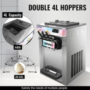 Three flavored soft ice cream machine, capable of continuously producing 20-28 liters per hour, suitable for beverage stations