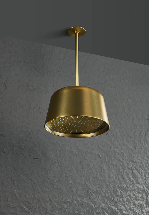 Brushed Gold Bathroom Shower Faucet Set 2 Way Rainfall Bathtub Mixer Hot Cold Water Mixed Tap ceiling arm Embedded Box