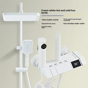 Full Copper Shower Shower Set Household Bathroom Piano Button Pressurized Nozzle Shower Set Bathroom Set  Douche