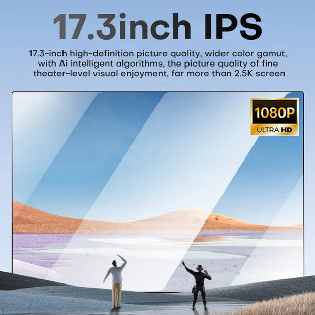 17.3" Gaming Laptop Computer PC Windows 11 Pro Intel Celeron N5095 Laptops Backlit Keyboard 16GB DDR4 1TB SSD Notebook PC Gamer
