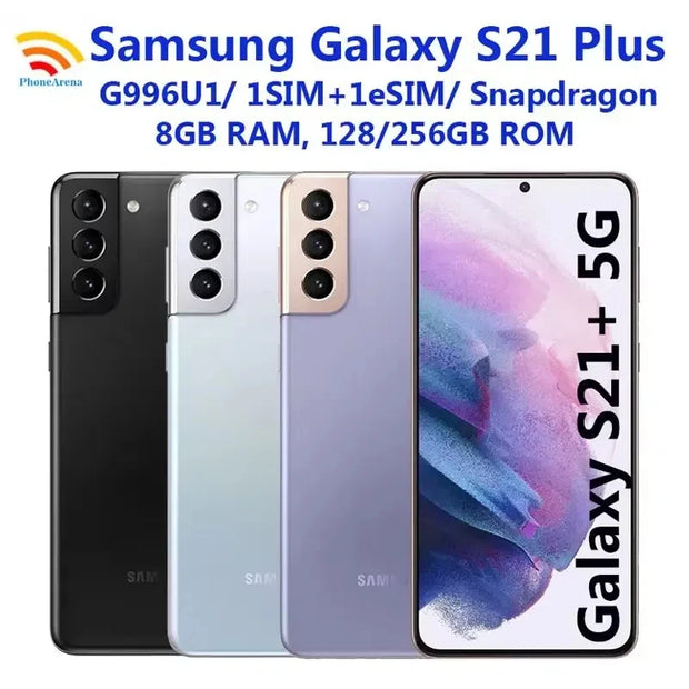 C Samsung Galaxy S21 Plus S21+ 5G G996U1 6.7" 8GB RAM 128/256GB ROM Snapdragon 888 Processor NFC Octa Core Unlocked Smartphone