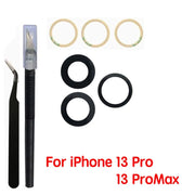 1 Set Back Camera Lens Glass For iPhone Xs 11 12 13 mini 14 15 Plus Pro Max Rear Camera Repairing Parts With 3m Glue & Tools