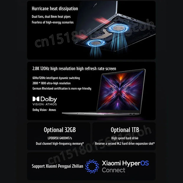 XIAOMI Redmi Book 14 2025 Laptop Intel Core 5 210H 220H 14"Inch 2.2/2.8K 120Hz RAM 32GB SSD 1TB Notebook Ultrabook Computer PC