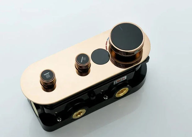 Digital Brushed Gold Shower Faucet Mixing Valve 2-3 Ways Concealed Shower Valve Brass thermostatic Valve Wall Mount Embedded Box