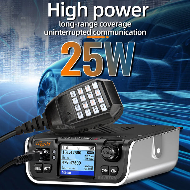 Chierda M520D Dual Band DMR Digital Mobile Radio 25W GPS Dual Mode Analog Dual Time Slot Bluetooth 3000CH VHF UHF Walkie Talkie