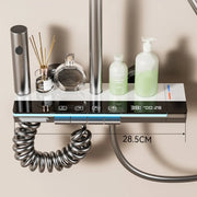 Temperature Digital Display Shower Set Faucet Bathroom Wall Mounted 4 Ways Water Outlet Rainlfall Hot Cold Shower Faucet System
